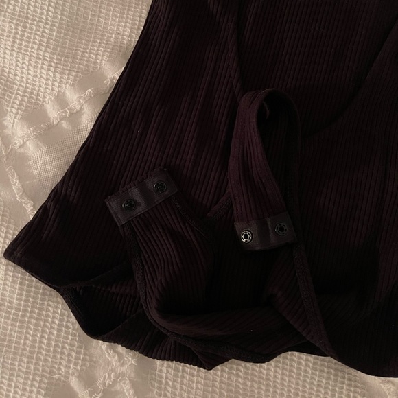 Black thong style bodysuit low back halter top - Picture 5 of 5